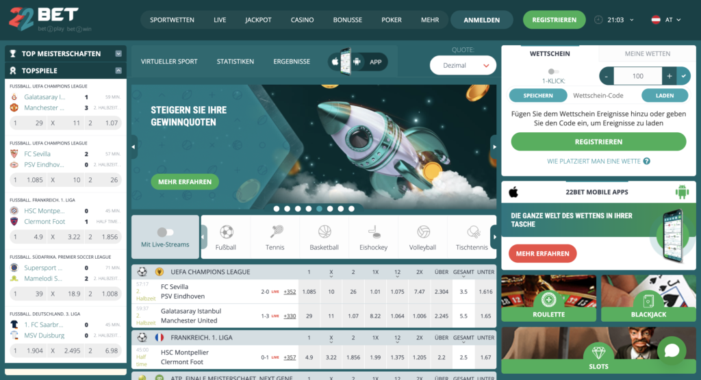 22Bet Online Buchmacher