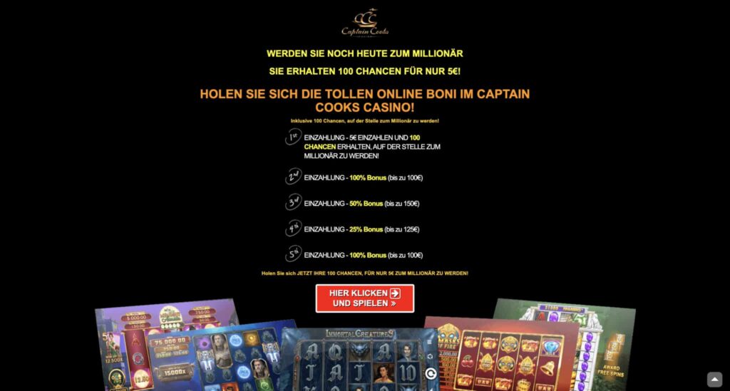 Captain Cooks Einzahlungboni