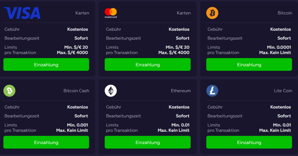 Casino Ein- und Auszahlungen im BitCoin