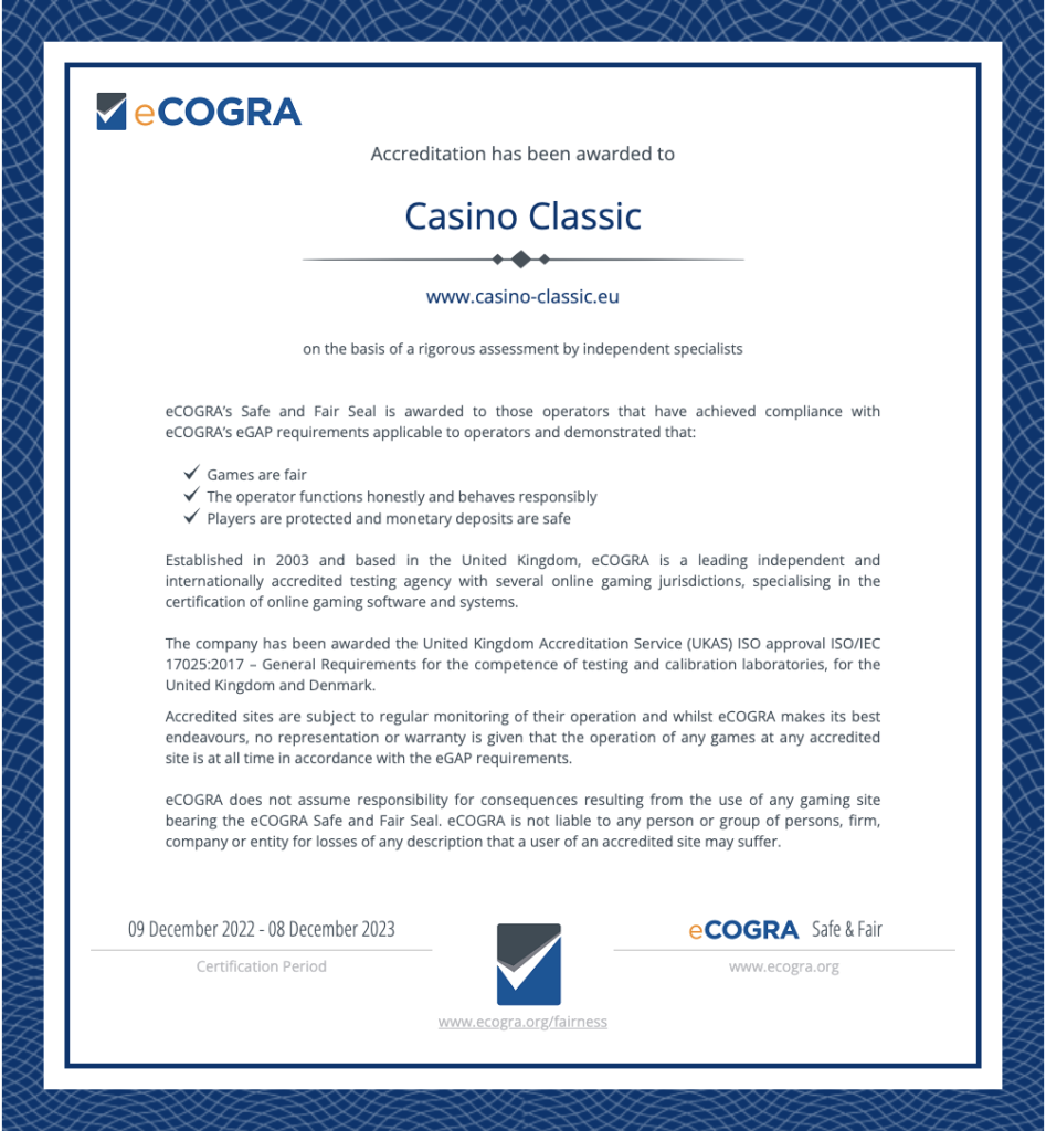 eCORGA Casino classic