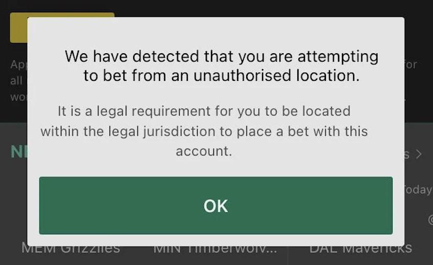 Geolocation issue Bet365