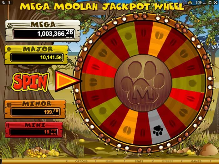 Mega Moolah Jackpot Wheel Boni