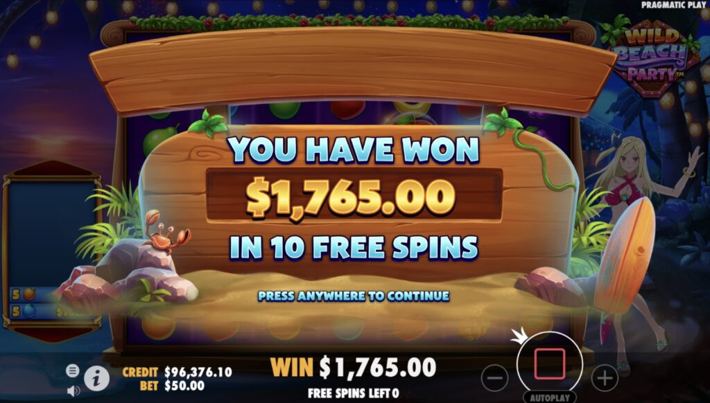 Wild Beach Party Slot Big Win