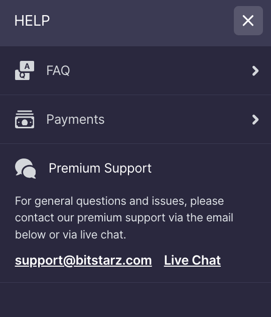 Kundendienst bei BitStarz