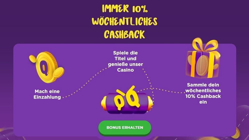 Casiqo Casino Cashback Boni