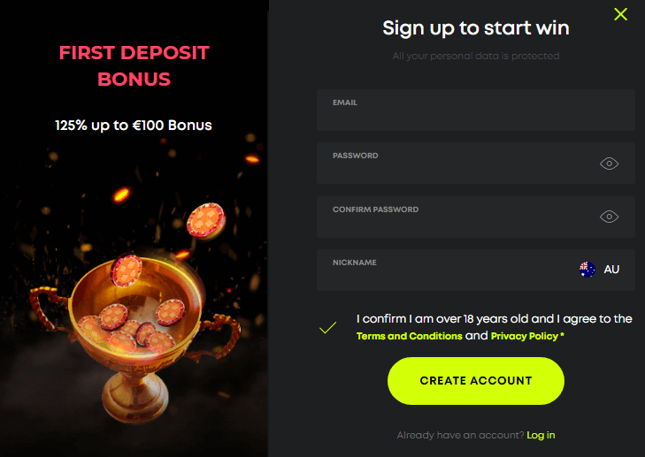 Spin Samurai Registrierung