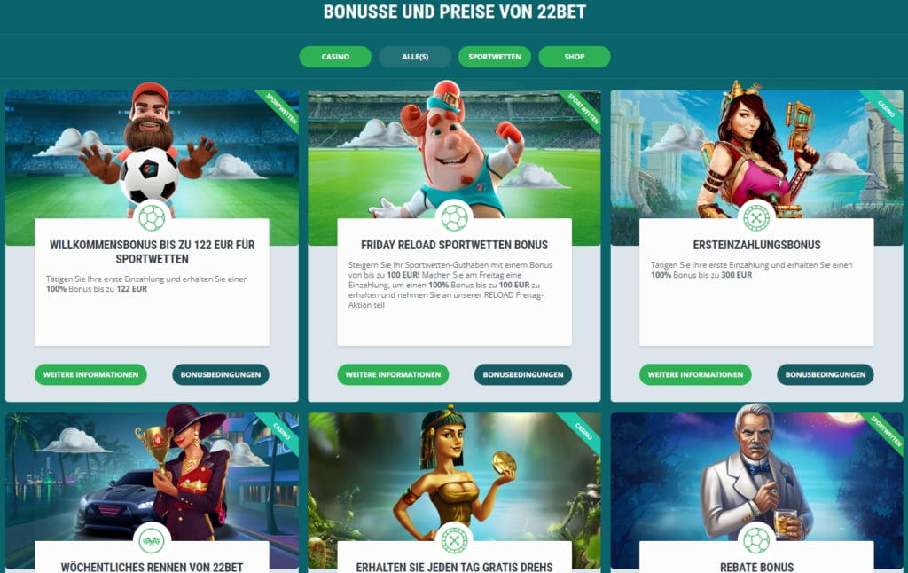 22Bet Casino Bonus