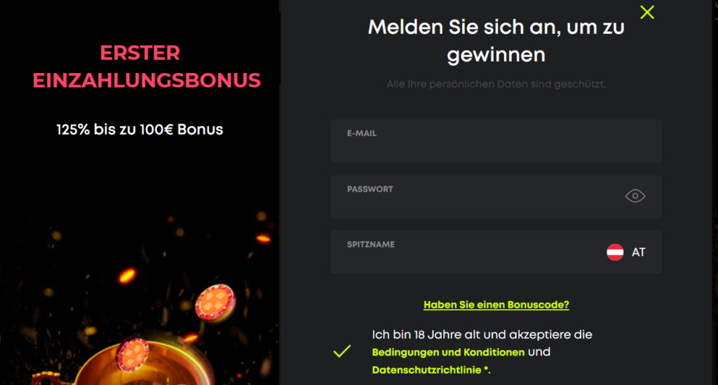 Melden Sie sich bei Spin Samurai Casino an