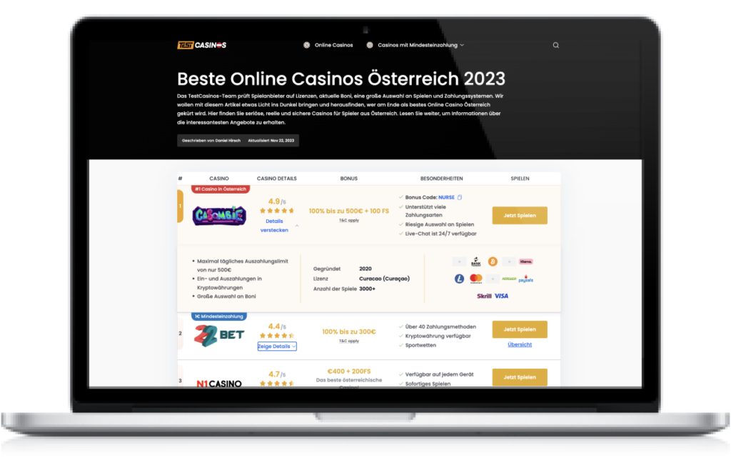 TestCasinos Datenschutzerklärung