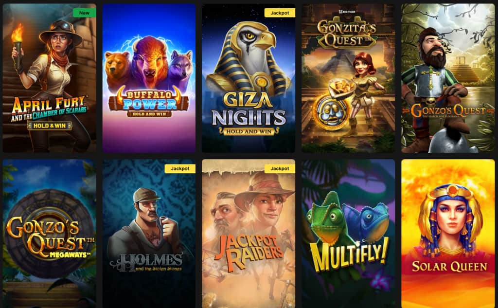 Spielauswahl im Horus Casino