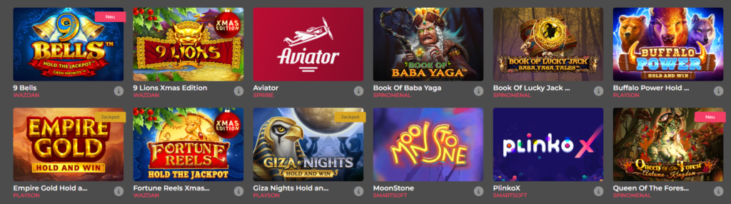 Spielautomaten im Fortune Panda