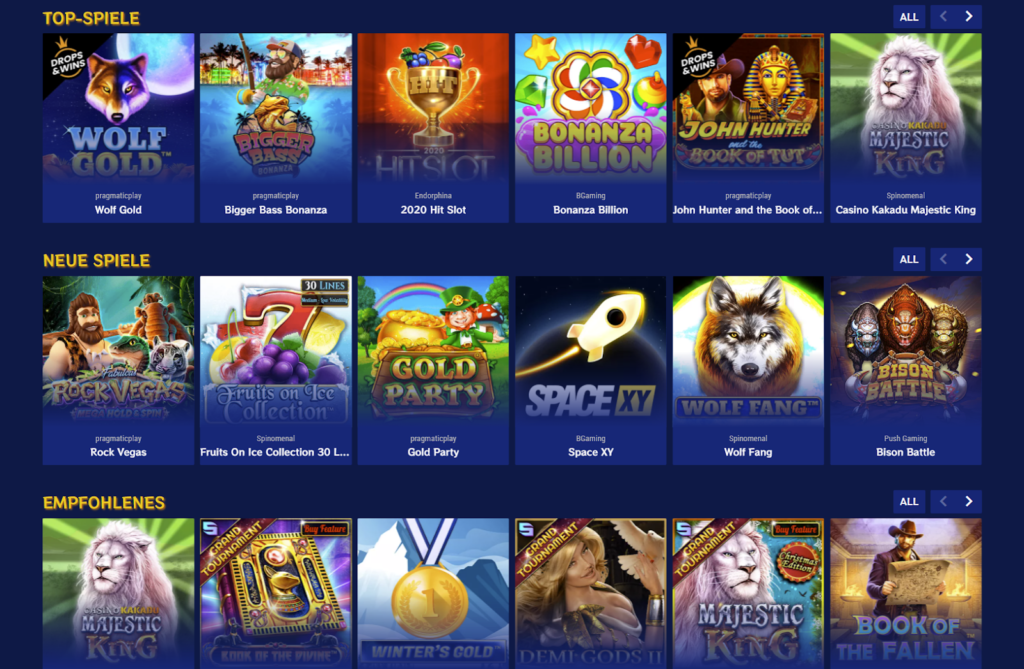 Kakadu Casino-Spiele