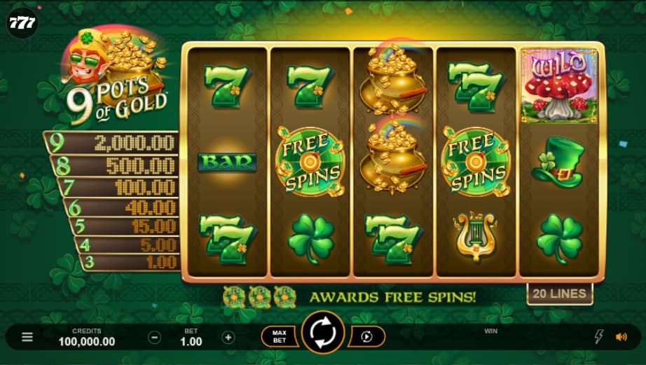 9 Pots Of Gold Online Slot