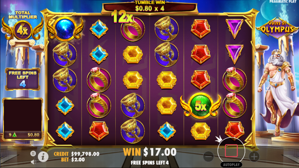 Gates of Olympus Online Slot Multiplier Bonus Game