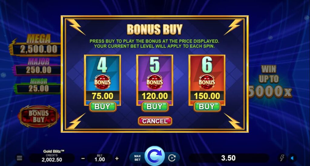 Gold Blitz Online Slot Bonus Buy