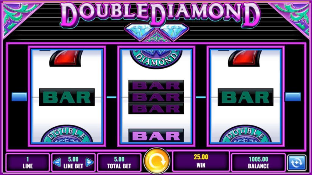 Double Diamond Slot Winning Screen