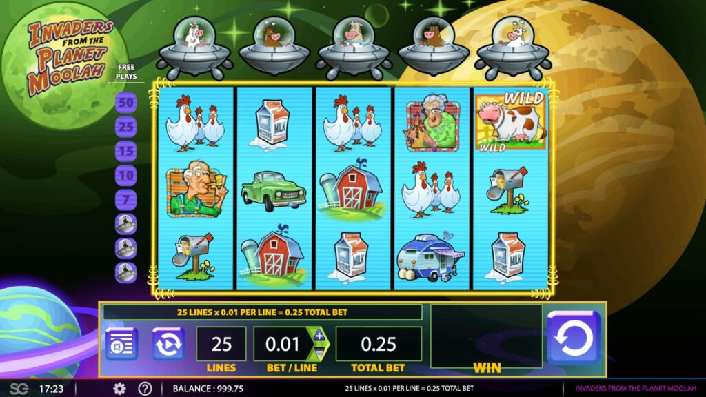 Invaders From The Planet Moolah Main Screen