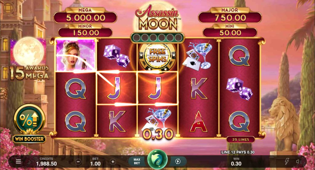 Winning in Assassin Moon Slot