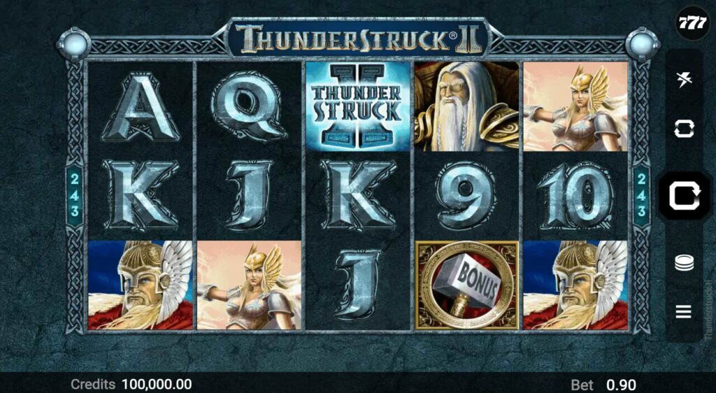 Thunderstruck II Main Screen