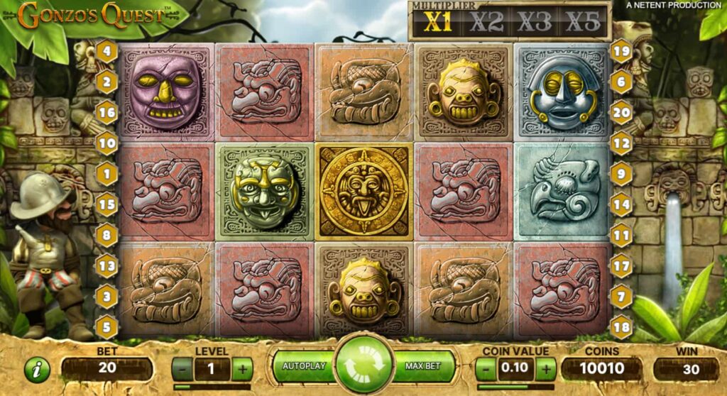 Gonzo's Quest Slot Main Screen