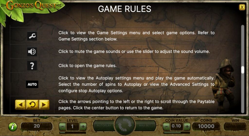 Gonzo's Quest Slot Game Rules