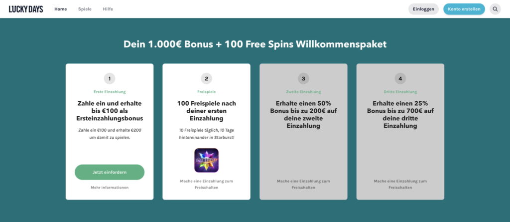 Lucky Days Casino Bonusangebote