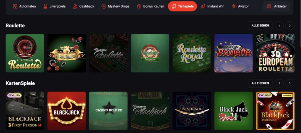 N1 Casino Tischspiele