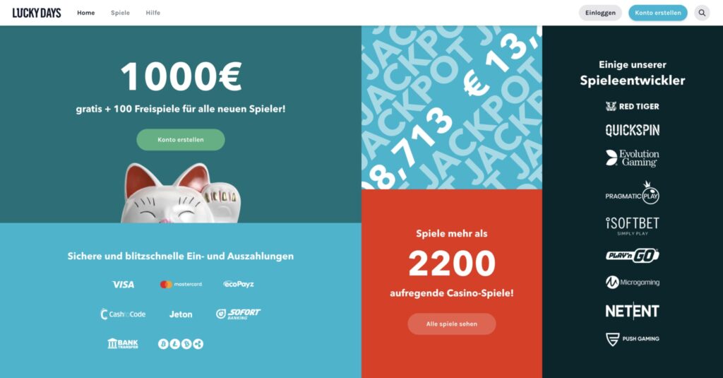 Auszahlungsbedingungen und – Dauer Lucky Days Casino