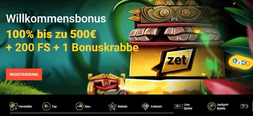 Zet Casino Wilkommensbonus