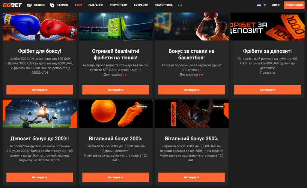 gg.bet бонуси на спорт