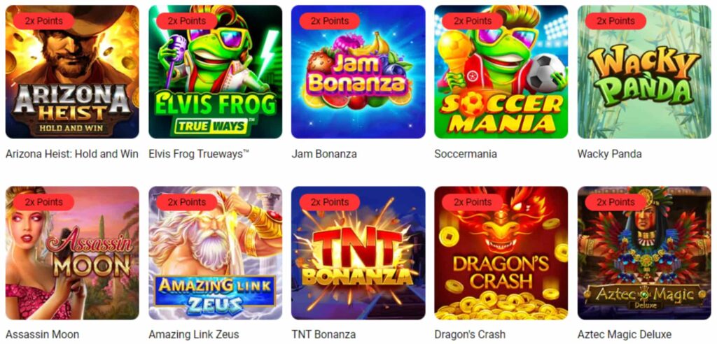 Boo Casino 2x Points Spiele