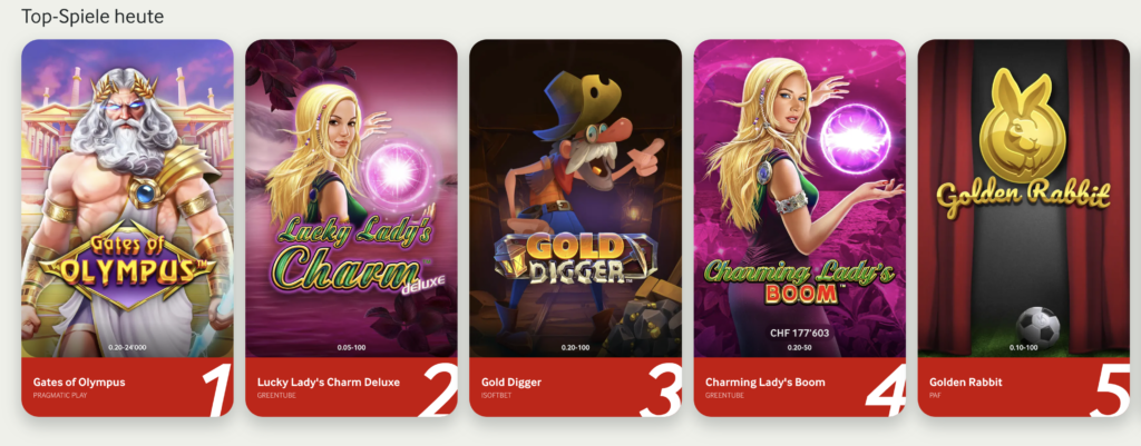 Mycasino.ch Spielangebot