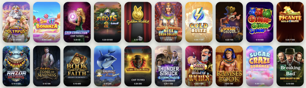 Mycasino.ch Spielangebot