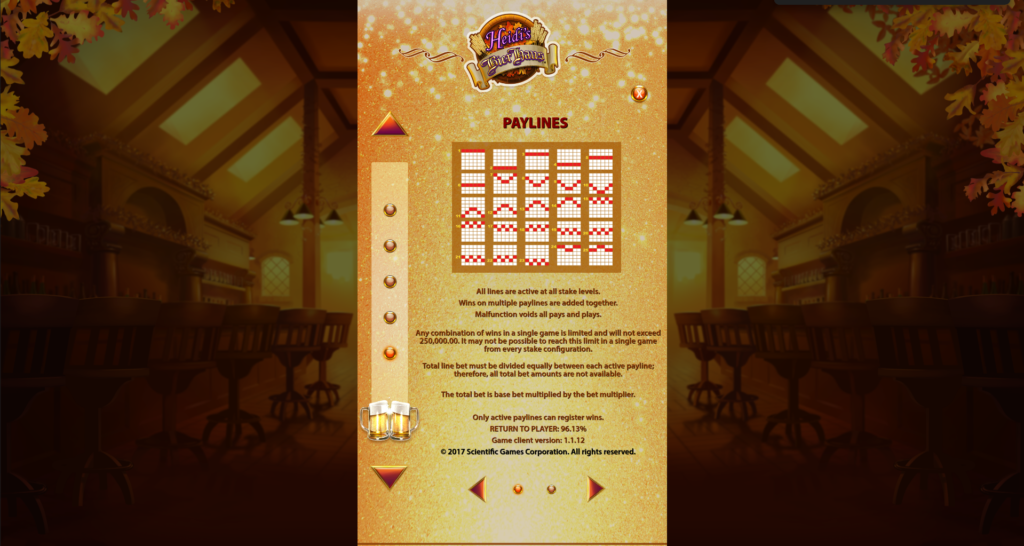 Heidi’s Bier Haus Slot Paylines