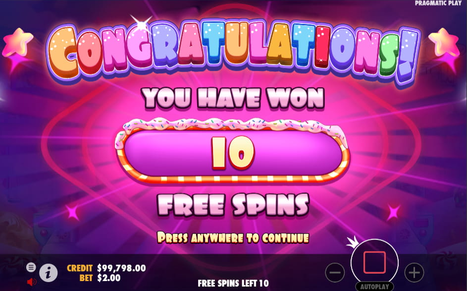 Sugar Rush Free Spins Bonus Game